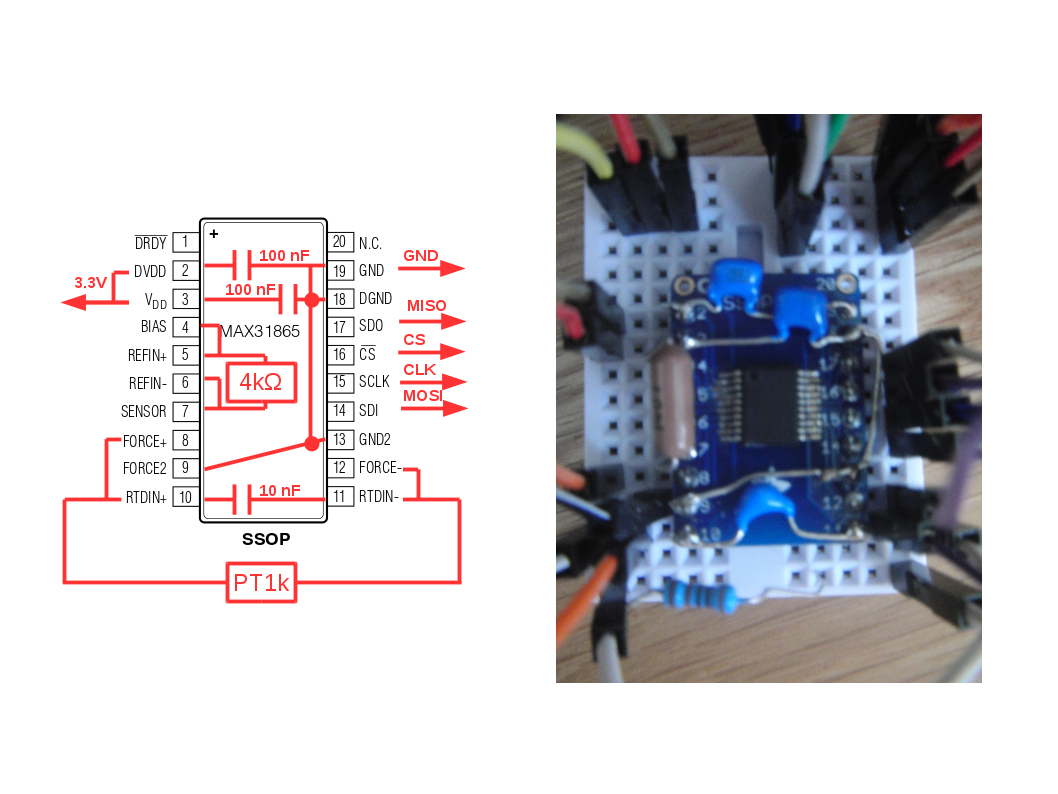 Max31865 pt100 схема подключения